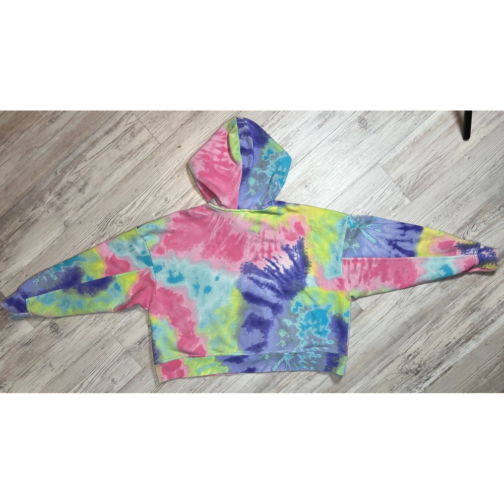 Nike Tie-Dye Cropped Hoodie Sweatshirt  Women's‎ Size L Cotton Blend - Picture 2 of 10